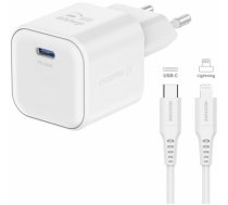 SWISSTEN Swissten Travel Charger GaN USB-C 20W PD + Data Cable USB-C - Lightning 1.2m (22070140)