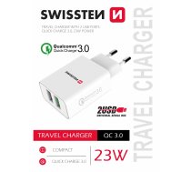 SWISSTEN Swissten Premium Travel Charger 2x USB / QC3.0 23W (SW-T-23W-QC30-W)