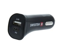 SWISSTEN Swissten Power Delivery Car charger 12 / 24V / 2.4A / 30W + Micro USB Cable 1.5m (SW-CCH-2.4A-30W-B)