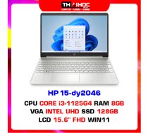 HP Laptop 15 DY2046 i3-1125G4 128GB SSD, 8GB 15.6"(1366x768) WIN11 S Mode NATURAL SILVER