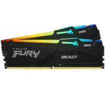 Kingston FURY Beast operatīvā atmiņa | DDR5, 16 GB, 6000 MHz, CL36, 2x, RGB, melna | KF560C36BBEAK2-16