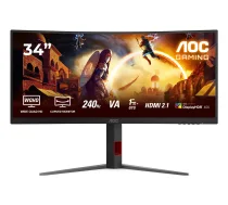 AOC G4 CU34G4Z dators monitors 86,4 cm (34 colli) 3440 x 1440 pikseļi Wide Quad HD LED melns, sarkans