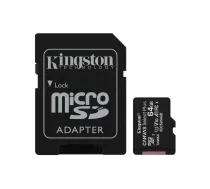 Kingston Canvas Select Plus 64GB microSDXC A1 C10 ātrgaitas atmiņas karte + adapteris