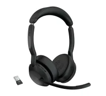 Jabra Evolve2 55 - Link380a MS Stereo, bezvadu, biroja/zvanu centra austiņas, 20 - 20000 Hz, 130 g, melnas