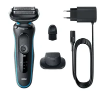 Braun Series 5 51-M1200s skuveklis ar folijas sistēmu, melns/zils