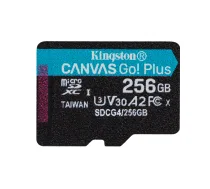Kingston Technology 256GB microSDXC Canvas Go Plus Gen4 200R A2 U3 vienā iepakojumā bez adaptera