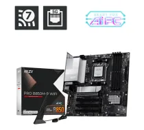 Mātesplate MSI PRO B850M-P WIFI micro ATX, AMD B850, Socket AM5, 4×DDR5 DIMM, 3×M.2, Wi‑Fi 7, 5Gb LAN