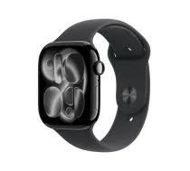 APPLE Watch Series 11 GPS 46mm Jet Black Aluminium korpuss ar Black Sport S/M siksniņu