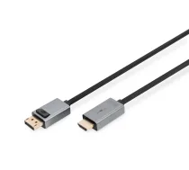 DIGITUS DPвЂ“HDMI kabelis ar LED, 4K/30Hz, 3m, alumД«nija korpuss, zeltД«ti kontakti