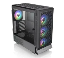 PC korpuss THERMALTAKE Ceres 500 TG ARGB Midi Tower Melns — Rūdīts stikls, EATX, 3x140mm priekšā, USB-C