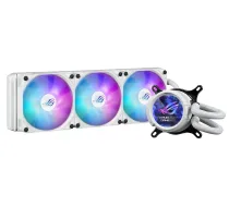 Šķidruma dzesēšanas sistēma ASUS ROG Strix LC III 360 ARGB White Edition — 360 mm radiators, 3x 120 mm ventilatori, LCD ūdens bloks, PWM