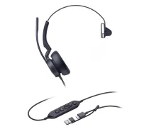 Yealink UH46 Mono Teams USB-C/A austiņas, vadu, 20 - 20000 Hz, birojam/zvanu centram, 127 g, melnas