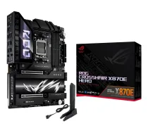 Mātesplate ASUS ROG CROSSHAIR X870E HERO — AMD X870E, Socket AM5, ATX, 4× DDR5 DIMM, 192 GB, Wi‑Fi 7, Bluetooth 5.4