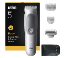Braun Series 5 ķermeņa matu griezējs/skūšanās aparāts, gaiši pelēks