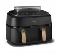 Philips 5000 sērijas NA552/00 karstā gaisa fritieris, 9 L, 2750 W, melns, zelts