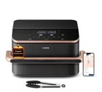 Cosori Dual Blaze Twinfry Chef Edition Dubultā 10 L 2800 W Karstā gaisa fritieris Tumši Pelēks, Rozā Zelts