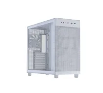 PC korpuss ASUS PRIME AP303 TG White — ATX/Micro-ATX/Mini-ITX, rūdīts stikls, USB-C, 360 mm GPU atbalsts
