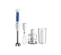 Rokas blenderis Braun MultiQuick 3 MQ30202M, 900 W, balts/zils, ar smalcinātāju un putotāju