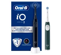 Elektriskā zobu birste BRAUN Oral‑B iO Series 2 Duo melna/zaļa, uzlādējama, modelis 62418