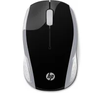 HP Wireless Mouse 200 (Pike Silver) — Bezvadu optiskā pele, ambidextra, 1000 DPI, sudraba