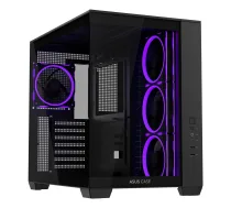PC korpuss ASUS A32 PLUS ATX, melns – rūdīts stikls, RGB ventilatori, USB-C, atbalsta ATX/Micro-ATX/Mini-ITX
