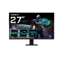 GIGABYTE GS27QA 27 collu QHD spēļu monitors - 2560 x 1440 (QHD), 180Hz, 1ms, 300 cd/m2, FreeSync, HDR Ready, HDMI 2.0, Displayport 1.4