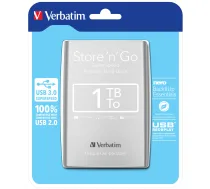 Verbatim Store 'n' Go USB 3.0 portatīvais cietais disks 1TB Sudrabs