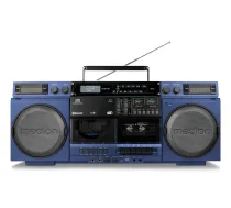 MEDION LIFE P66538 20 W Zila kompakta audio sistēma — 20 W RMS, 2-virzienu skaļruņi, DAB+/PLL, Bluetooth 10 m, priekšējā diska ielāde