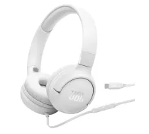 JBL Tune 520C USB-C austiņas, vadu, lentes tipa, zvaniem/mūzikai, USB Type-C, balts