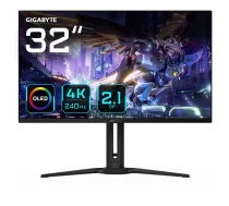 GIGABYTE AORUS FO32U2P 32 collu OLED spēļu monitors - 3840 x 2160 (UHD), 240 Hz, 0,03 ms, 250 cd/m², KVM, FreeSync Premium Pro, DisplayHDR True Black 400, DisplayPort 2.1