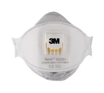 3M Aura Comfort Cool Flow 9322+ FFP2 NR D vienreizlietojamās respiratoru maskas, 5 gab. (9322PRO5)