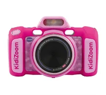 VTech Kidizoom Duo FX rozā digitālā kamera ar diviem objektīviem, 5MP, 2,4 collu krāsu LCD, spēlēm, microSD slotu, USB, 4x AA 80-519954