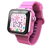 VTech KidiZoom Smart Watch MAX rozā bērnu viedpulkstenis ar divām kamerām, 20+ spēlēm, aktivitāšu sekotāju, ūdens šļakstu aizsardzību