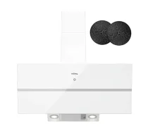 ISEASY TV1390D4-CC-I2 Sienas nosūcējs 90cm 750m³/h Nerūsējošais tērauds Melns stikls