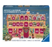 RAVENSBURGER Puzzle Adventes kalendārs Christmas at Home - 24 mini puzles, 576 gabali, Softclick Technology