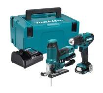 Makita CLX252SAJ 12V max CXT bezvadu kombinētais komplekts ar urbjskrūvgriezi DF333D, triecienskrūvgriezi TD110D, 2x 2,0Ah akumulatoriem, lādētāju un Makpac maciņu