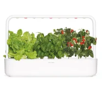 Click & Grow Smart Garden 9 iekštelpu dārzs ar LED augšanas gaismām, pašlaistīšanu, 9 augu pākstīm, balts