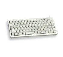 Cherry Slim Line G84-4100 kompakta klaviatūra, PS/2 + USB, 83 taustiņi, vācu izkārtojums (QWERTZ), gaiši pelēka