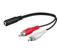 Wentronic Goobay 3,5mm-Klinke-/Cinch-Adapterkabel, Schwarz, 0.2 m - Klinke 3,5 mm-Buchse (3-Pin, Stereo) > 2x Cinch-Stecker (Audio links/rechts) (50092)