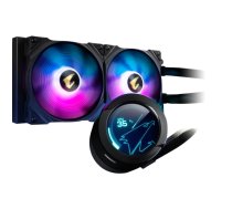 GIGABYTE AORUS WATERFORCE X 280 All-in-one Liquid Cooler with Circular LCD Display RGB Fusion 2.0 Triple 140mm ARGB