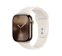Apple Watch Series 10 GPS + Cellular 46mm Gold Titanium Case mit Starlight Sport Band - M/L (MWYY3QF/A)