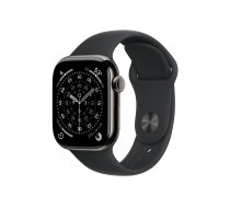 Apple Watch Series 11 GPS + Cellular 42mm Slate Titanium Case with Black Sport Band - M/L