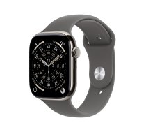 Apple Watch Series 11 GPS + Cellular 42mm Natural Titanium Case with Stone Grey Sport Band - S/M