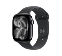 Apple Watch Series 11 GPS + Cellular 46mm Jet Black Aluminium Case with Black Sport Band - S/M