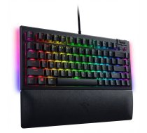 Razer BlackWidow V4 Pro - Tastatur - 75% - mit OLED-Display, Befehlswähler - Hintergrundbeleuchtung - kabellos - USB-C, 2.4 GHz, Bluetooth 5.1 - QWERTY - US International - Tastenschalter: Razer Orange Gen-3 (RZ03-05130300-R3E1)