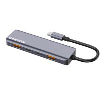Canyon DS-18 - USB-C Hub - 5 ports - 1x USB-C 5V DC charging - 2x USB-C - 10Gbps - 2xUSB 3.2 p