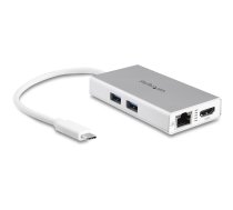StarTech.com USB-C Multiport Adapter - USB-C Reise docking station mit 4k HDMI - 60W Power Delivery Pass-Through, GbE, 2x USB-A 3.0 Hub - Tragbares Mini USB Typ-C Dock für Laptop - Weiß (DKT30CHPDW) - Dockingstation - USB-C / Thunderbolt 3 - HDMI - 1GbE - TAA-konform (DKT30CHPDW)