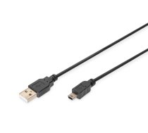 ASM AK-300130-030-S ASSMANN Kabel USB 2.0 HighSpeed Canon USB A/miniUSB B (5pin) M/M czarny 3m