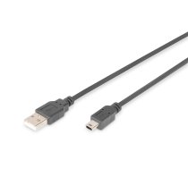 Assmann USB 2.0 connection cable. type A - mini B (5pin) M/M. 3.0m. USB 2.0 conform. UL. bl (AK-300108-030-S)