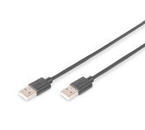 Digitus USB cable USB 2.0 USB-A plug, USB-A plug 1.00 m Black double shielded AK-300101-010-S